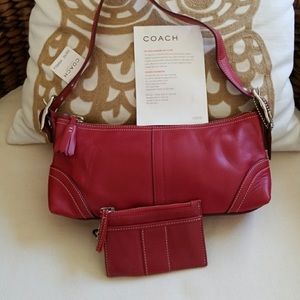 Authentic Coach Red Demi with Card/Change Holder